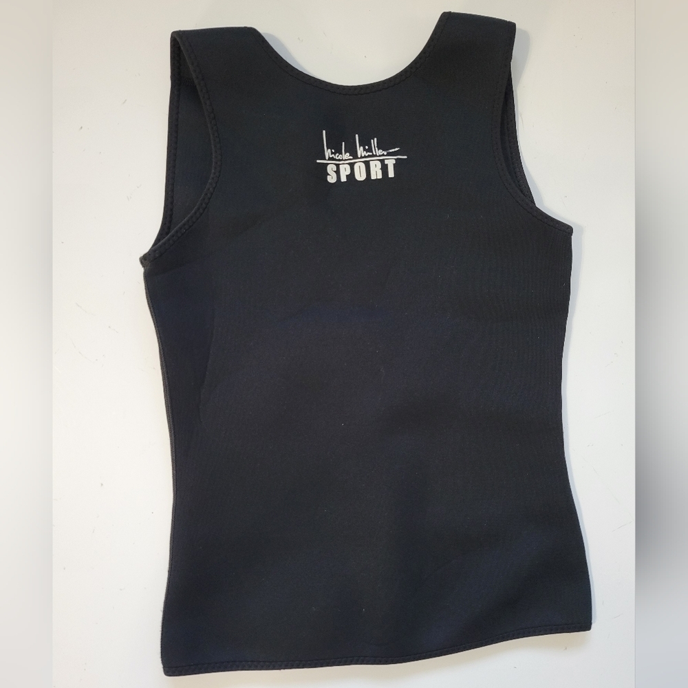 Nicole Miller Sport Neoprene Sauna Sweat Shape Top Black Small - Picture 2 of 5